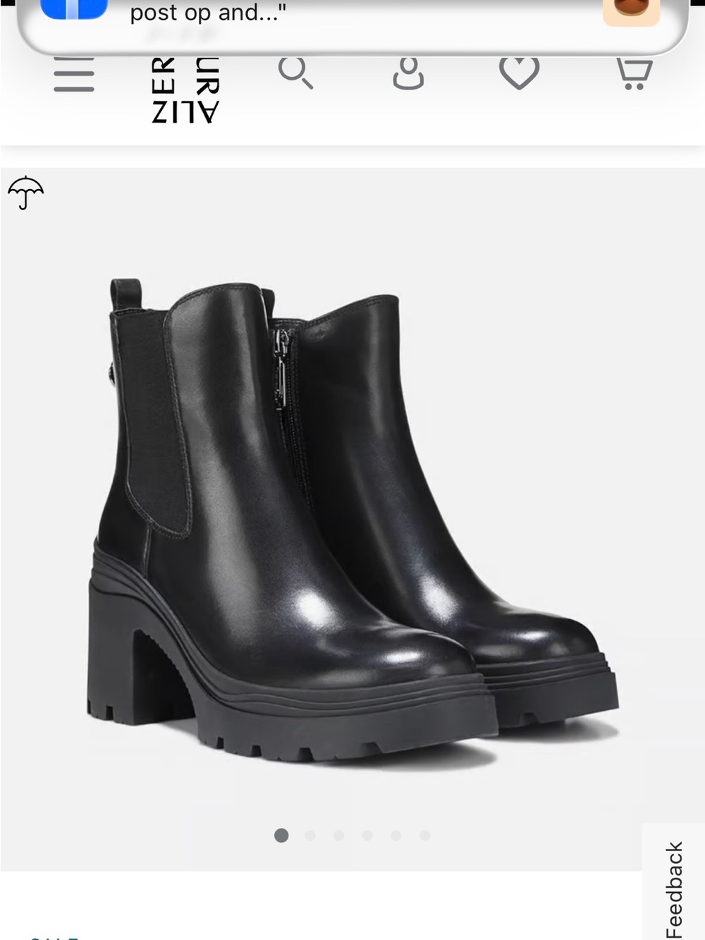Blondo Black Lug Platform Chelsea Heeled Boots